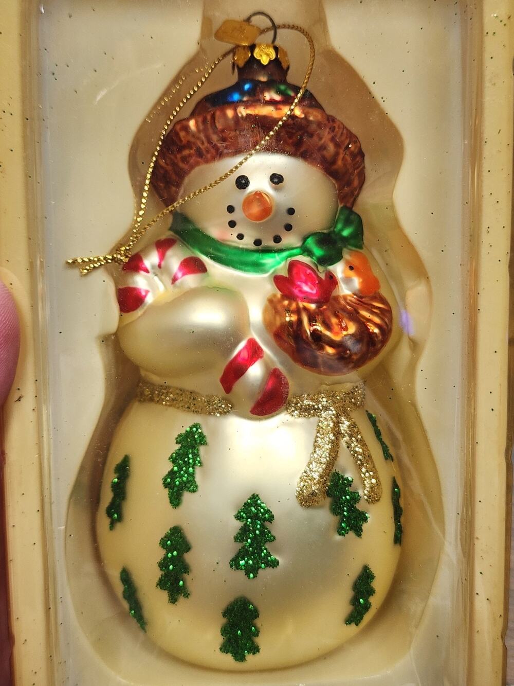 PartyLite Snowbell Mom Retired Blown Glass Ornament P7632